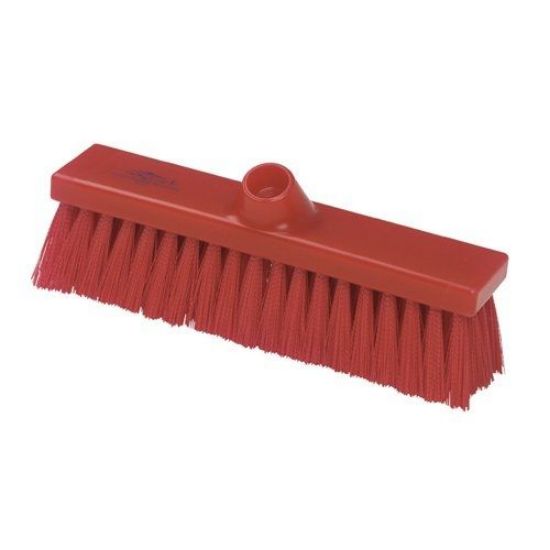 Picture of Premier Hygiene Flat Sweeping Broom Stiff 280mm Red