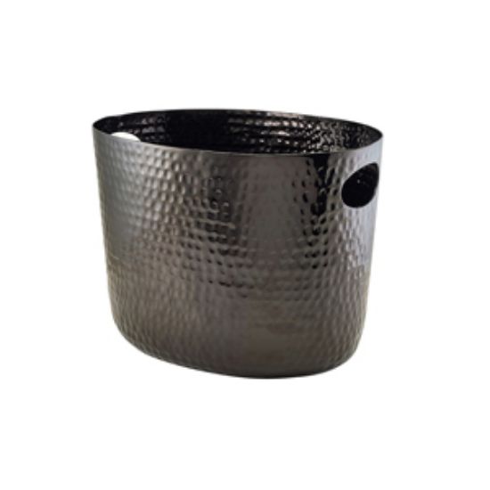 Picture of Genware Black Aluminium Hammered Wine Bucket 30.5cm