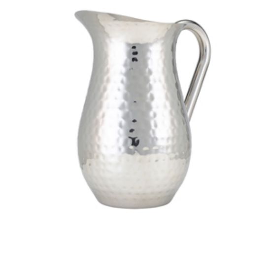 Picture of Genware Hammered Stainless Steel Water Jug 2l/67.6oz