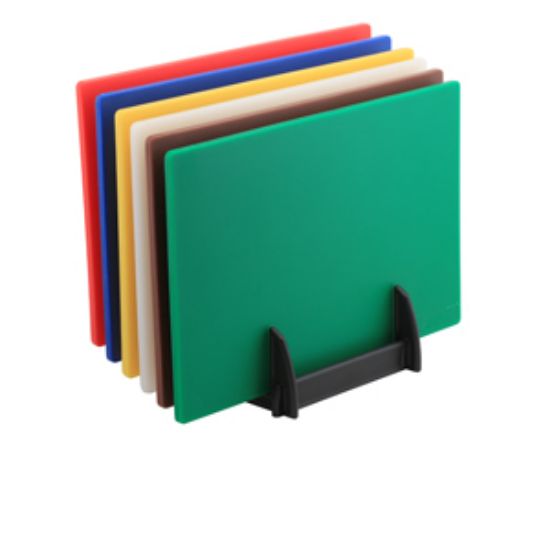 Picture of Genware Low Density Chopping Board And Rack Set 18 X 12 X 0.5""
