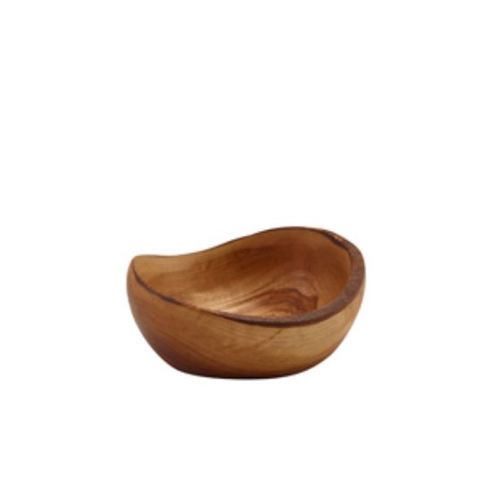 Picture of Genware Olive Wood Rustic Bowl 13cm (6)