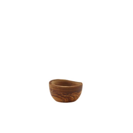 Picture of Genware Olive Wood Rustic Dip Pot 5cl/1.75oz (12)