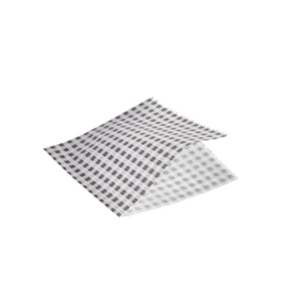 Picture of Greaseproof Paper Bags Black Gingham Print 17.5 X 17.5cm  (1000)