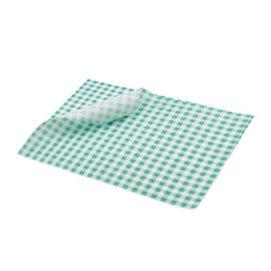 Picture of Greaseproof Paper Green Gingham Print 25 X 20cm  (1000)