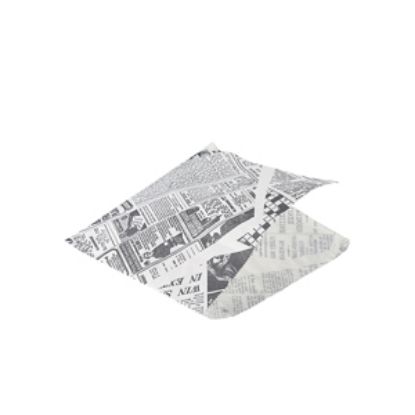 Picture of Greaseproof Paper Bags White Newspaper Print 17.5 X 17.5cm (Case of 1000)