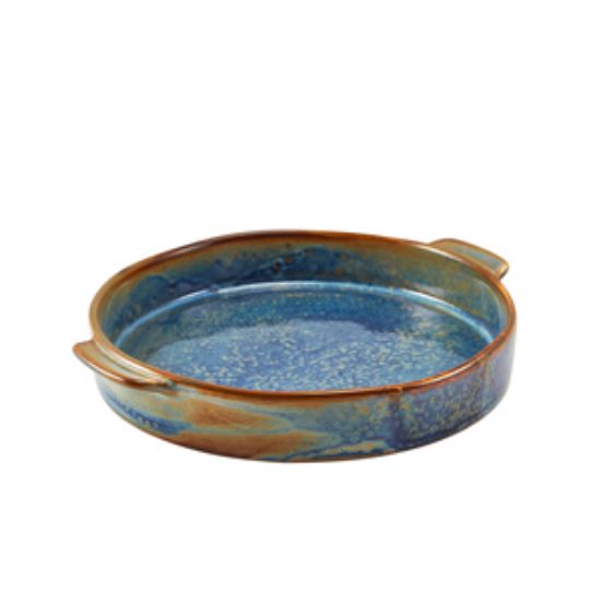 Picture of Terra Porcelain Aqua Blue Round Eared Dish 20.3cm (6)