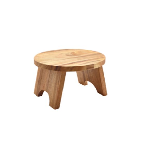 Picture of Genware Acacia Wood Round Buffet Riser 30cm