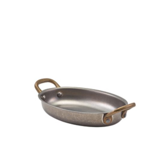 Picture of Genware Vintage Steel Oval Dish 16.5 X 12.5cm (6)