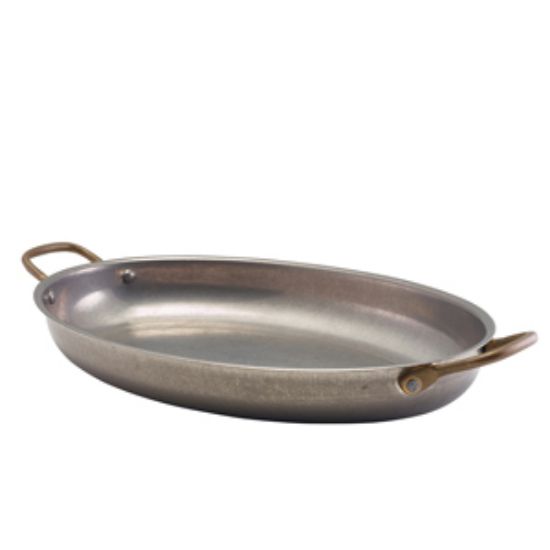 Picture of Genware Vintage Steel Oval Dish 34 X 23cm (3)