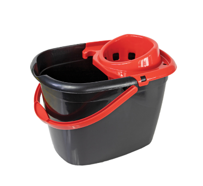 Picture of Great British 14l Recycled Mop Bucket And Wringer Black/Red