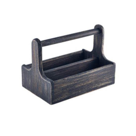 Picture of Genware Rectangular Black Wire Basket 25 X 12 X 7.5cm (6)