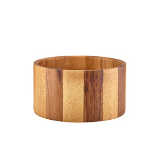 Picture of Genware Acacia Wood Straight Sided Bowl 22.5 X 12cm