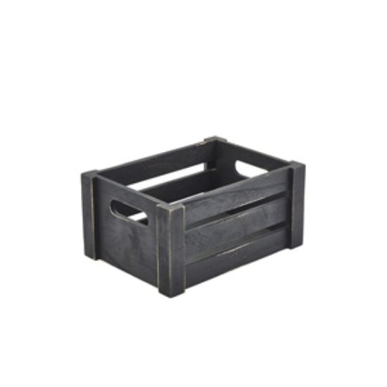 Picture of Genware Black Wooden Crate 22.8 X 16.5 X 11cm