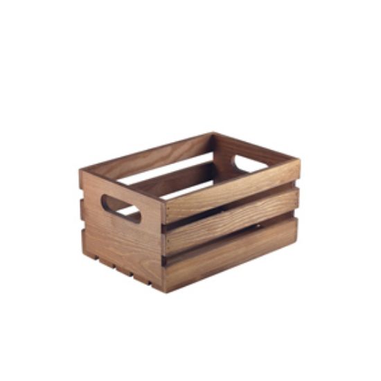 Picture of Genware Dark Rustic Wooden Crate 21.5x15x10.8cm