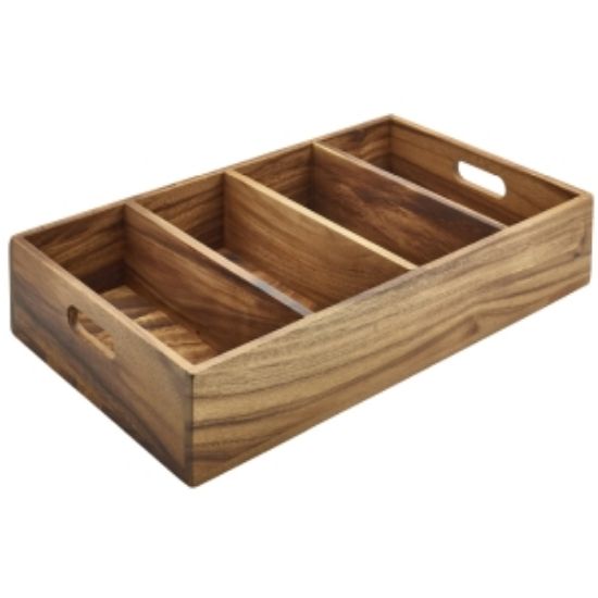 Picture of Acacia Wood 4 Compartment Cutlery Tray