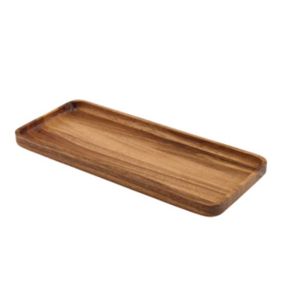 Picture of Genware Acacia Wood Rectangular Serving Tray 30 X 13cm