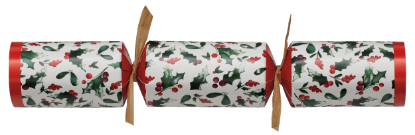 Picture of 2024 Red And White Traditional Holly 10" Christmas Cracker Recyclable  (100)