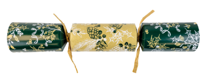 Picture of 2025 Green And Kraft Foilage 12" Christmas  Cracker Recyclable  (Case Of 50)
