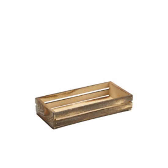 Picture of Genware Dark Rustic Wooden Crate 25 X 12 X 5cm