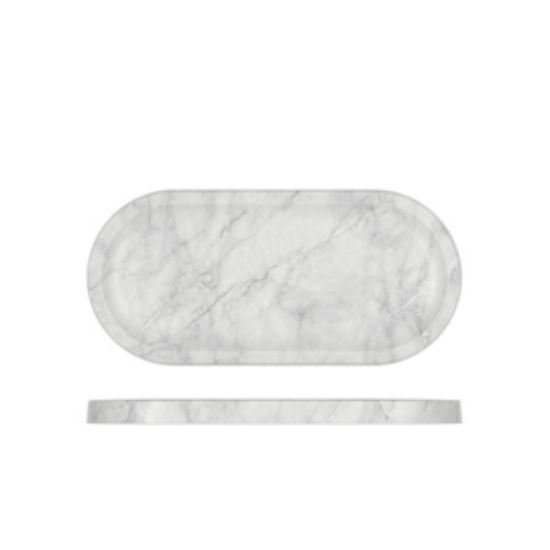 Picture of White Marble Agra Melamine Oval Tray 32 X 15cm