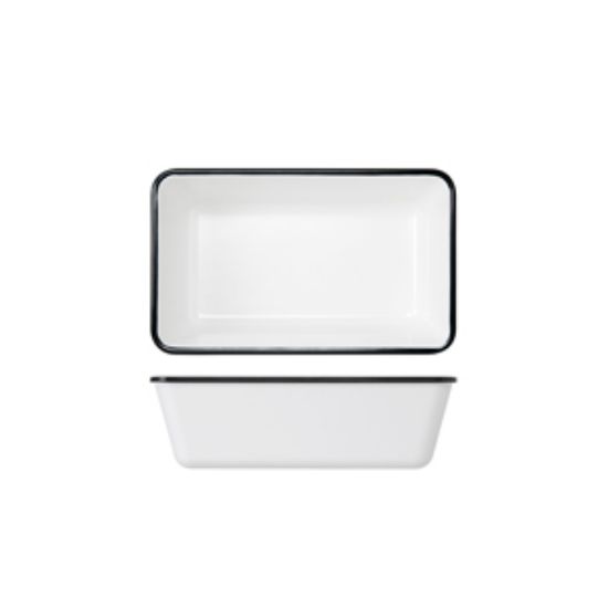 Picture of Black/White Melamine Athens GN1/4 Deep Dish 26.5 X 16.2 X 8cm