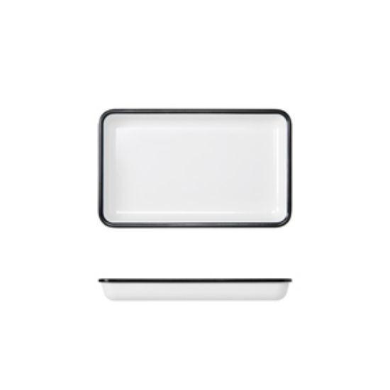 Picture of Black/White Melamine Athens GN1/4 Tray 26.5 X 16.2cm