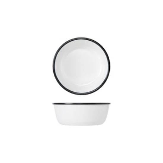 Picture of Black/White Melamine Athens Bowl 17.8 X 6.5cm (6)