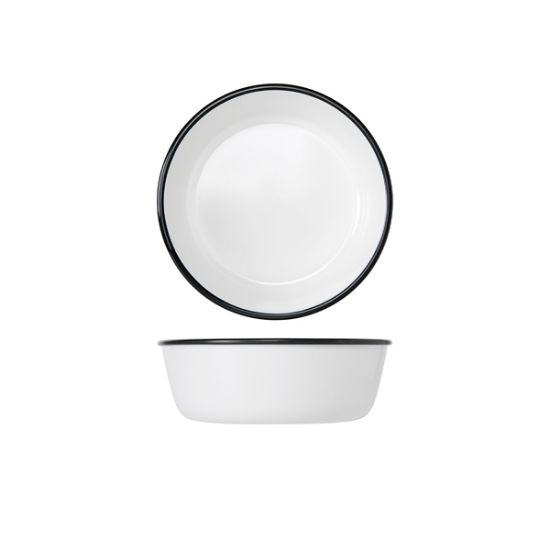 Picture of Black/White Melamine Athens Bowl 22.5 X 7.5cm (6)