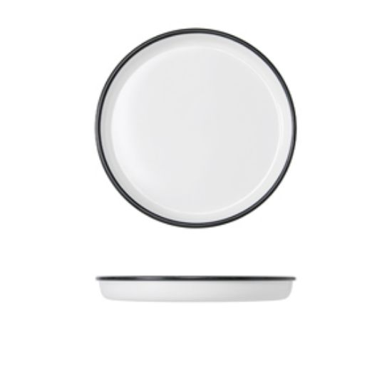 Picture of Black/White Melamine Athens Round Tray 26.7cm