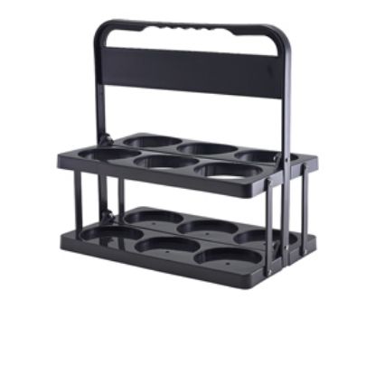 Picture of Genware Black Plastic Foldable Bottle Holder