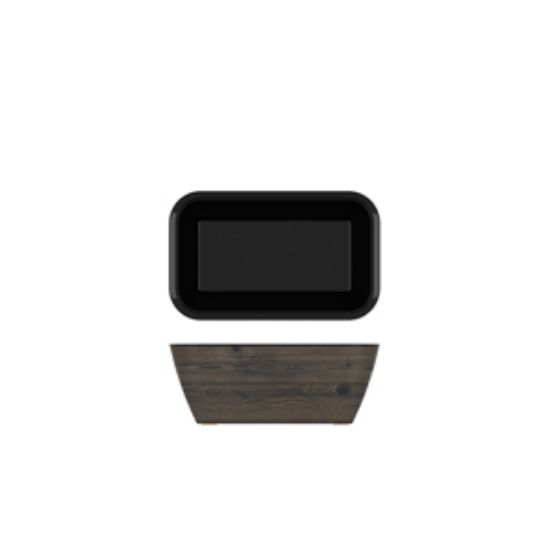Picture of Oak/Black New Haven Melamine GN1/4 Deep Dish 26.5 X 16.2 X 10cm