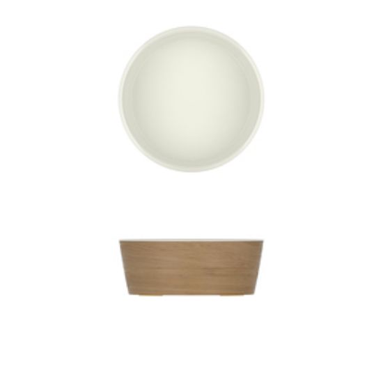 Picture of Light Oak/White New Haven Melamine Bowl 26.5 X 10cm