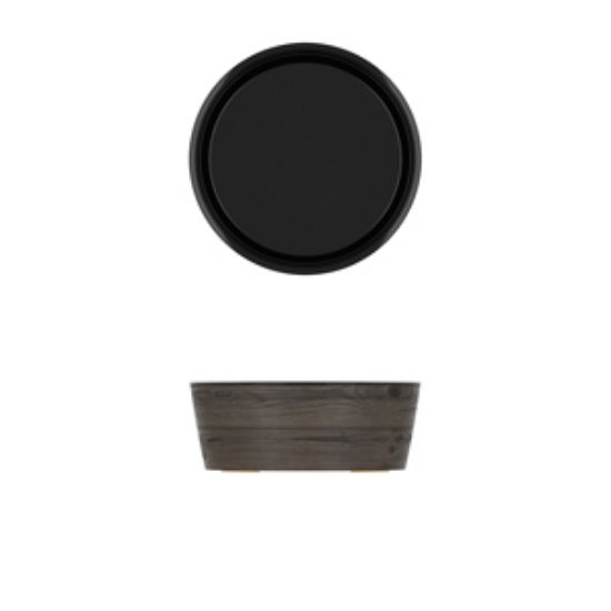 Picture of Oak/Black New Haven Melamine Bowl 26.5 X 10cm