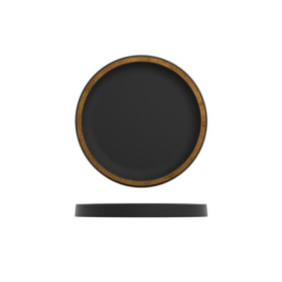 Picture of Copper/Black Utah Melamine Round Tray 23cm