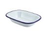 Picture of Enamel Rect. Pie Dish White & Blue 20cm (Single)