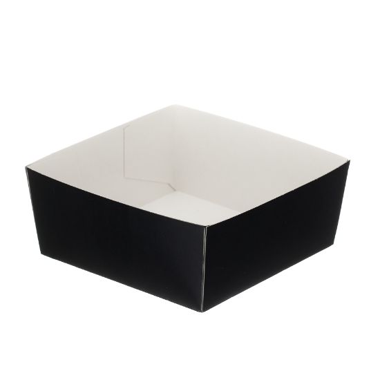 Picture of Black Folded Board Food Tray 4" X 4" (Case Of 500)