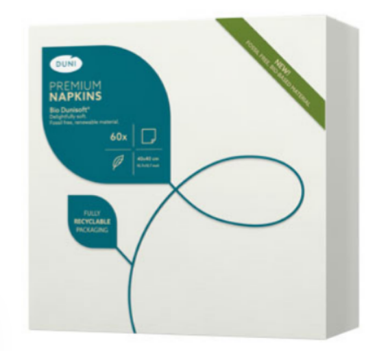 Picture of Duni Soft 40cm Bio Napkin Ice White (Pack of 60)