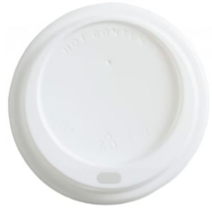 Picture of CPLA Drink Thru Lid For Caffe Cup 12oz White (100)