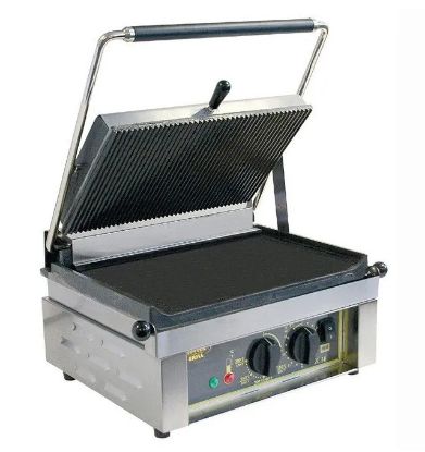 Picture of Roller Grill Single Contact Grill Ribbed/Flat Panini L *p