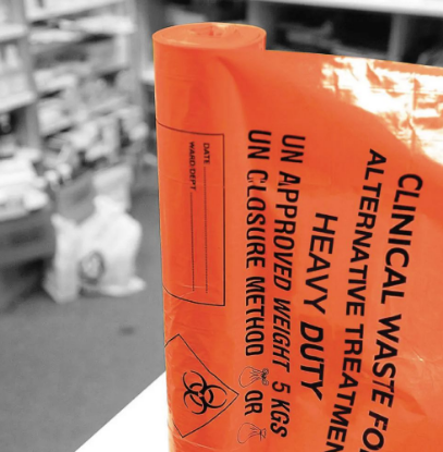 Picture of Clinical Orange Sacks Heavy Duty 15" X 28" X 39" 90l Case 500