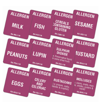Picture of Molluscs Square Food Allergen Label 1" (Case of 500)